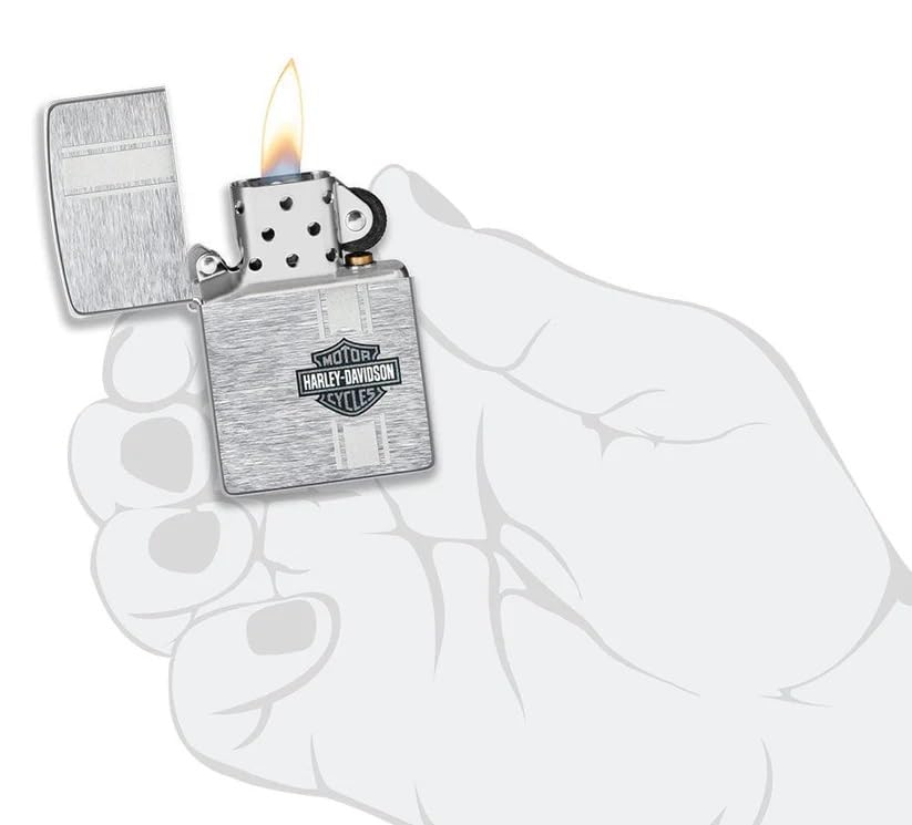 Personalized Zippo Harleey-Daviddson Windproof Oil Lighter Engraving - Christmas, Halloween & Valentines Day Gift (Silver Eng)