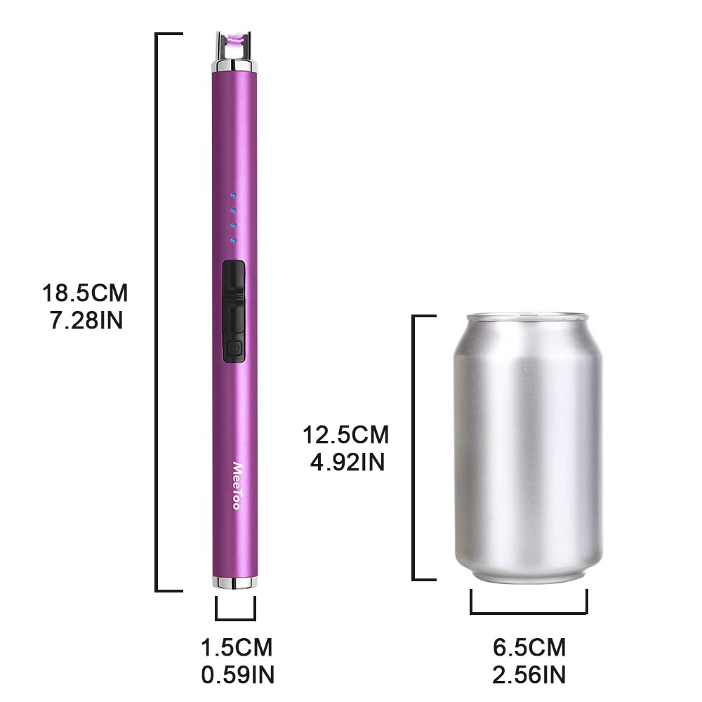 MeeToo Candle Electric Lighter Rechargeable USB Type-C Lighters for Candle Christmas Kitchen Camping Party, Gifts for Wife Women Men Nana Purple