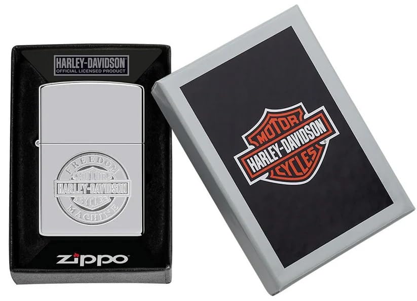 Personalized Zippo Harleey-Daviddson Windproof Oil Lighter Engraving - Christmas, Halloween & Valentines Day Gift (Silver Eng)