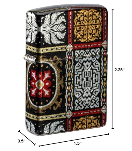 Zippo Gothic Window Design Armor® Black Ice® Pocket Lighter