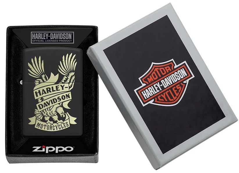 Personalized Zippo Harleey-Daviddson Windproof Oil Lighter Engraving - Christmas, Halloween & Valentines Day Gift (Silver Eng)