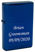 Groomsman Personalized Windproof Lighter - Free Laser Engraving for Him Husband Father Groomsmen Boyfriend Silver Dad (Indigo Blue) - Christmas, Halloween & Valentines Day Gift