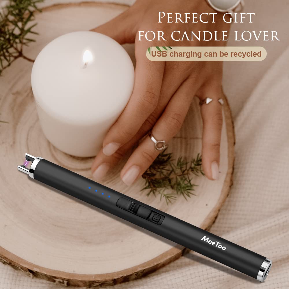 MeeToo Candle Electric Lighter Rechargeable USB Type-C Lighters for Candle Christmas Kitchen Camping Party, Gifts for Wife Women Men Nana Purple