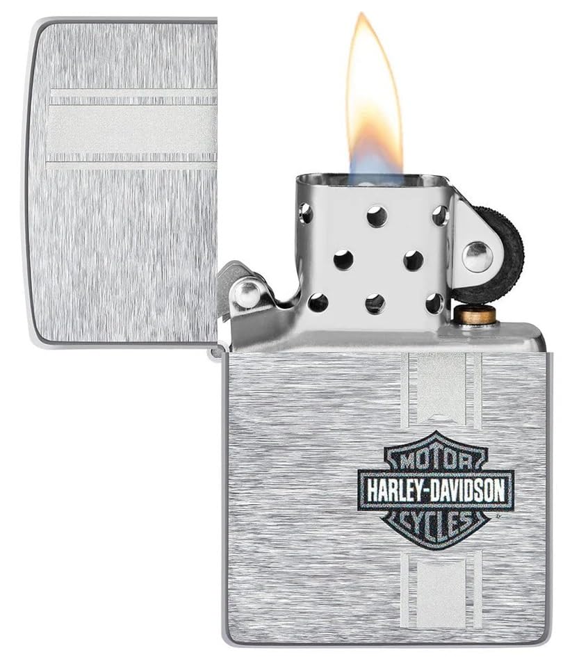 Personalized Zippo Harleey-Daviddson Windproof Oil Lighter Engraving - Christmas, Halloween & Valentines Day Gift (Silver Eng)