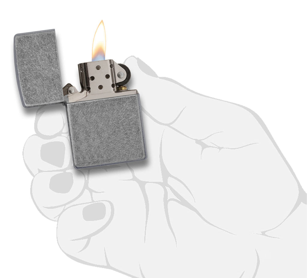 Zippo Antique Silver Plate Pocket Lighter - Windproof & Refillable Flip-Top Metal Lighter - Everyday Use Pocket Lighters - Luxury Lighters Made in USA